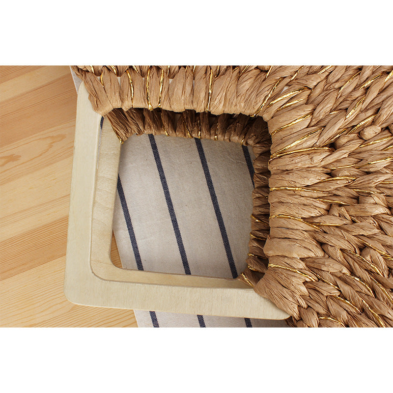 Braided Evening Bag with Elegant Wooden Handle LoungeYard — product view 2