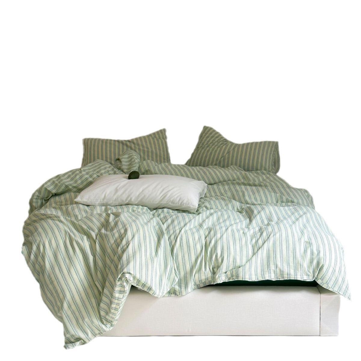 Duvet cover set made of cotton percale with fine pinstripe — product view 5