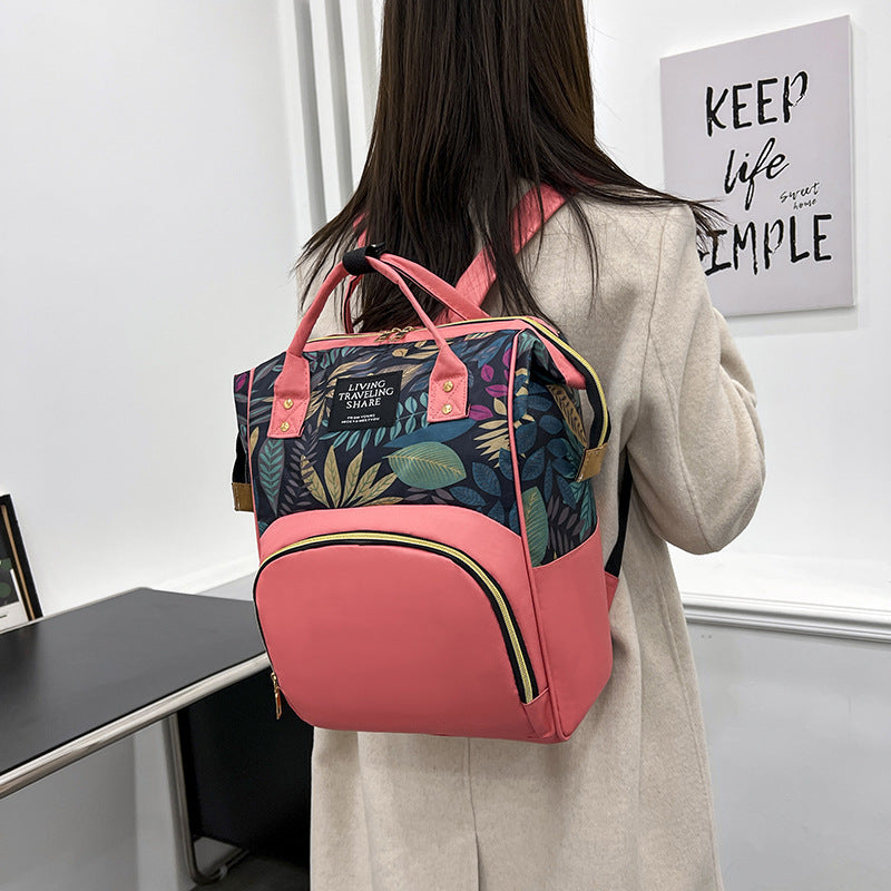 Floral Print Multi-Functional Backpack LoungeYard — product view 2
