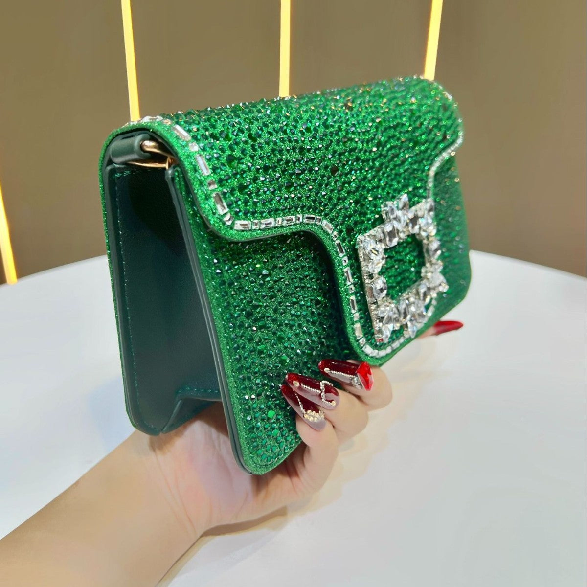Sparkling Crystal-Embellished Evening Clutch — product view 2