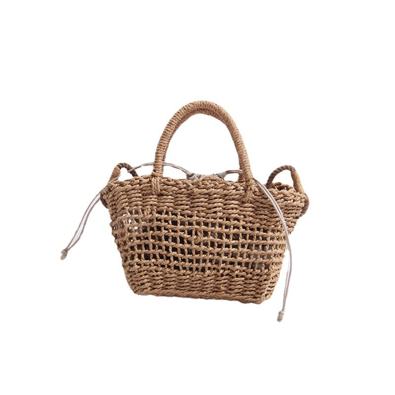 Handcrafted basket bag with detachable shoulder strap LoungeYard — product view 5