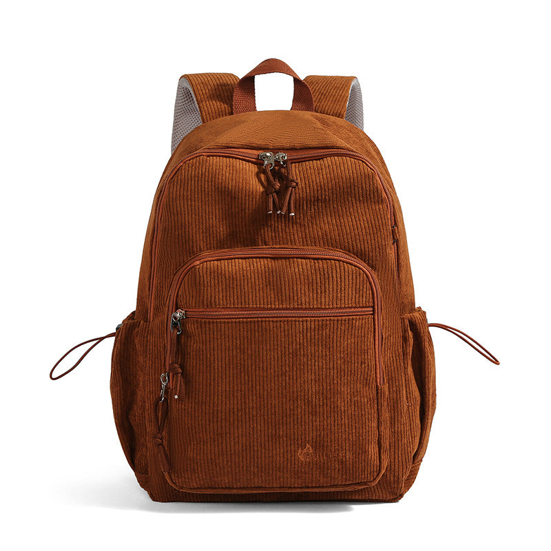 Corduroy Textured Casual Backpack — product view 1