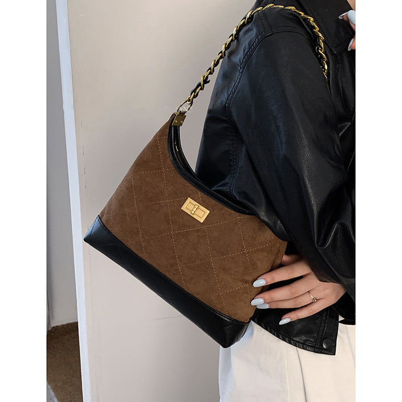 Quilted Suede Hobo Handbag LoungeYard — product view 5