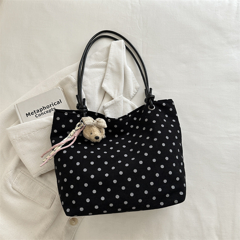 Playful Polka Dot Fabric Tote Bag — product view 2