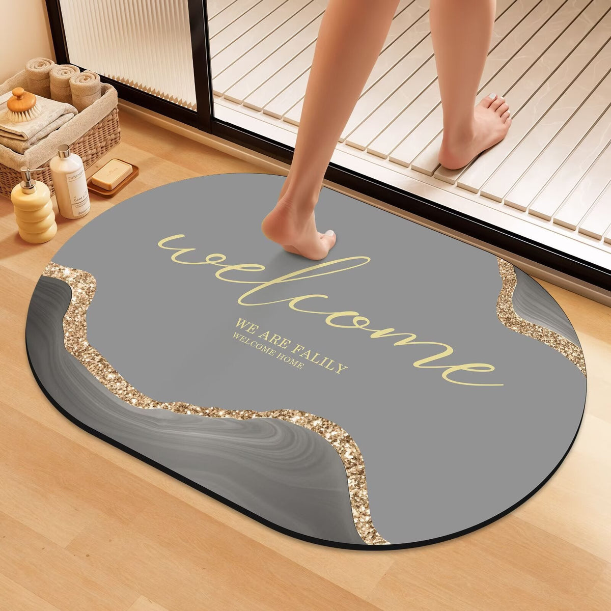 Artistic Floral Bath Mat LoungeYard — product view 5