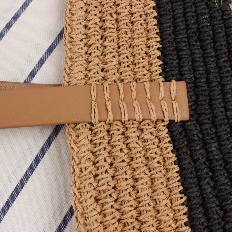 Braided shopping bag with elegant leather handles LoungeYard — product view 2