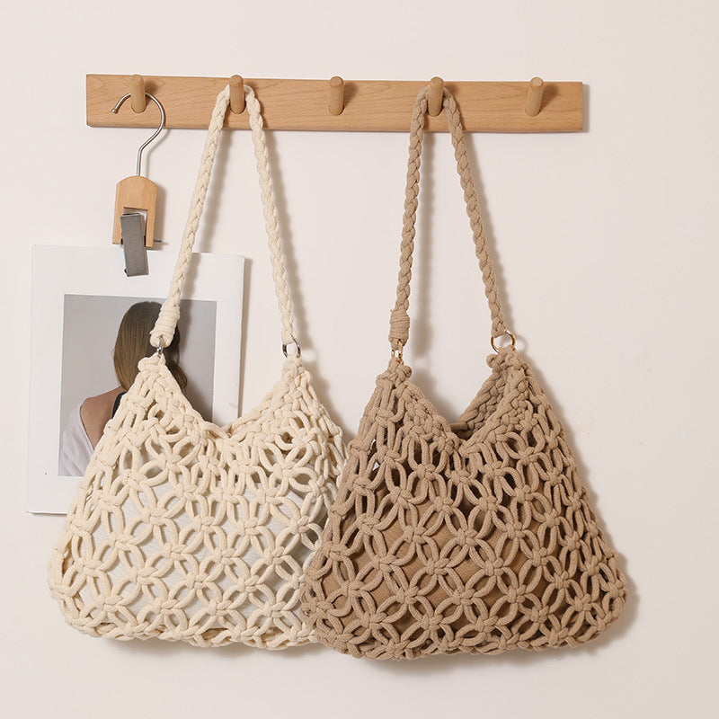 Handmade Macrame Shoulder Bag LoungeYard — product view 1