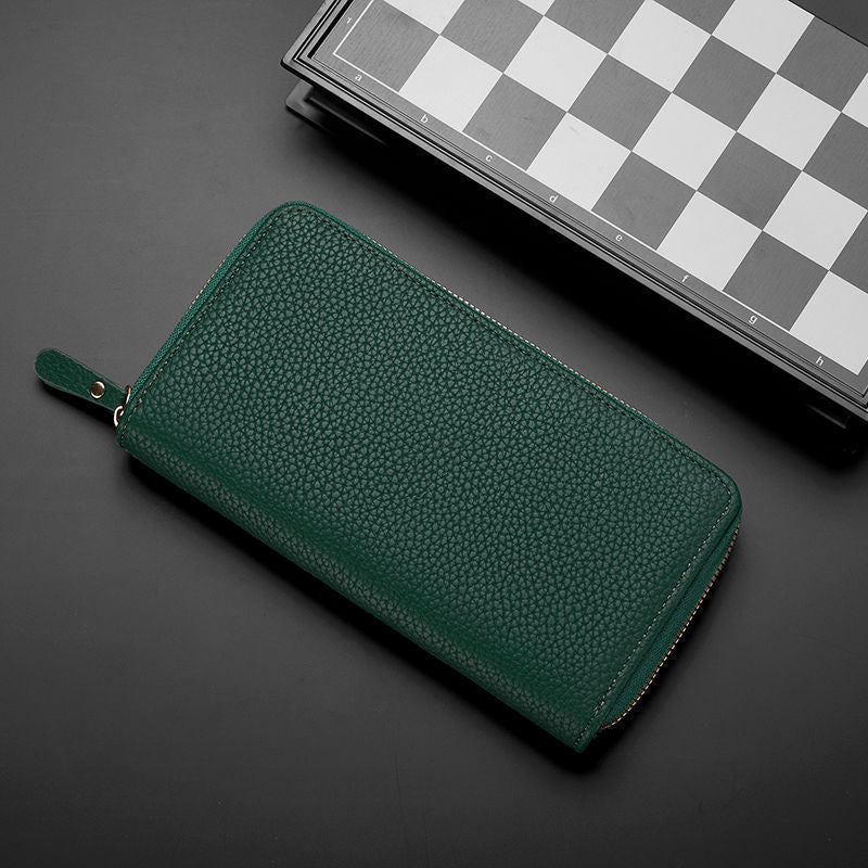 Textured Leather Zip-Around Wallet LoungeYard — product view 6