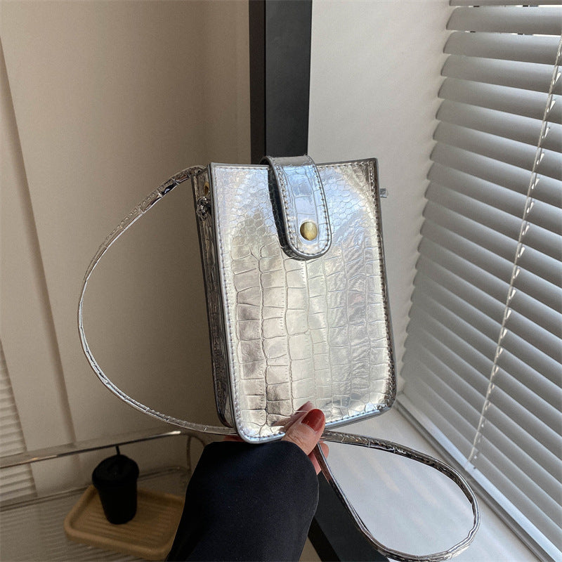 Croc-Embossed Mini Crossbody Purse — product view 4