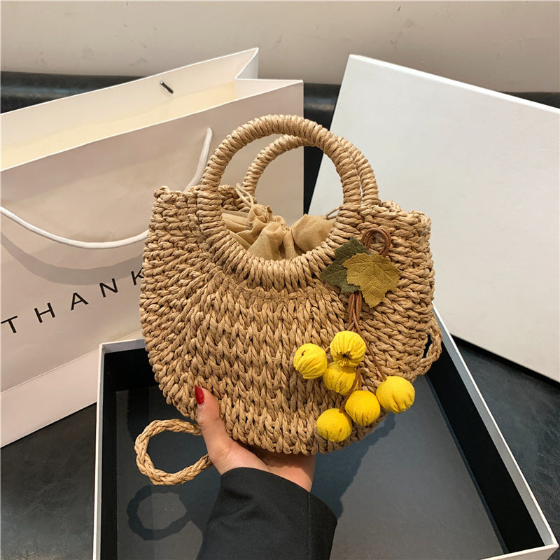 Handcrafted Woven Straw Tote — product view 7