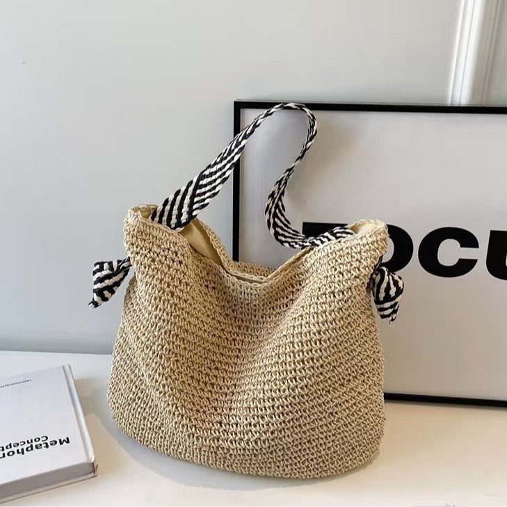 Handcrafted shoulder bag with unique weaving pattern LoungeYard — product view 1