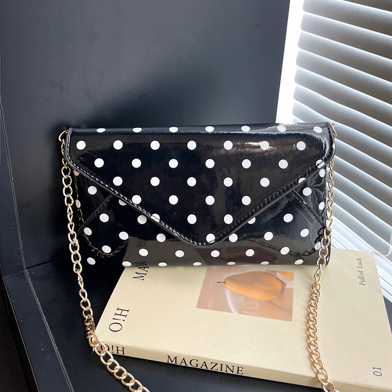 Polka Dot Patent Leather Crossbody Bag — product view 5