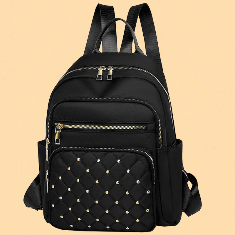 Women's Quilted Backpack with Decorative Studs LoungeYard — product view 1