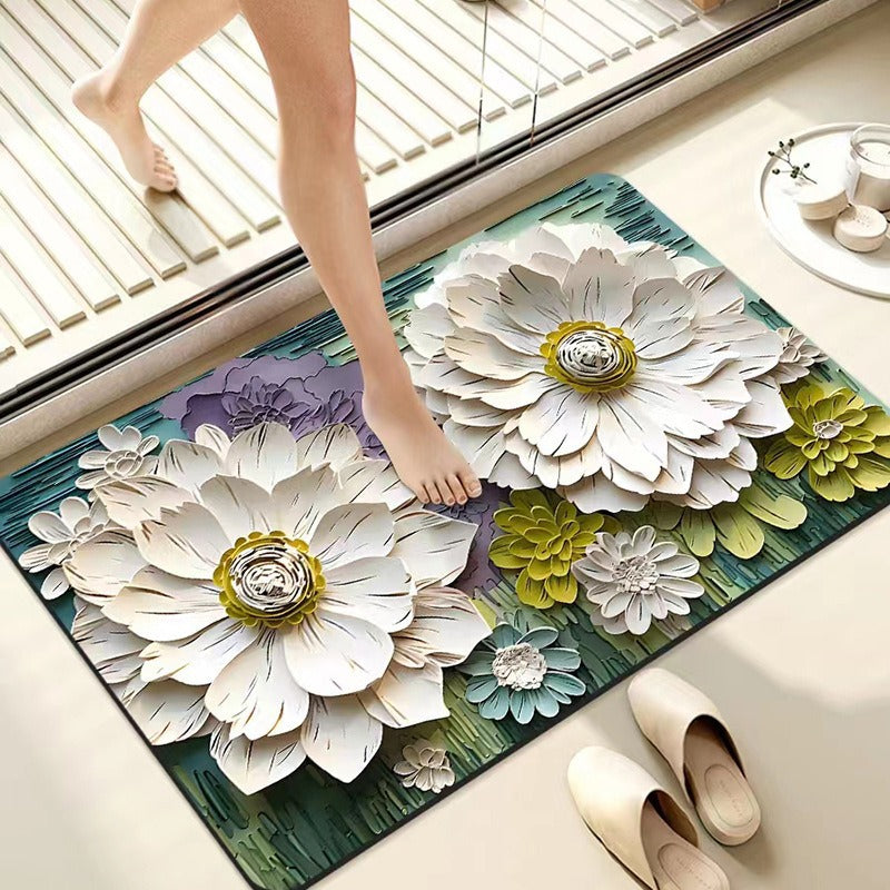 Luxurious Floral Design Bath Mat — product view 1