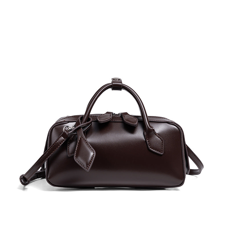 Structured Leather Mini Satchel LoungeYard — product view 4
