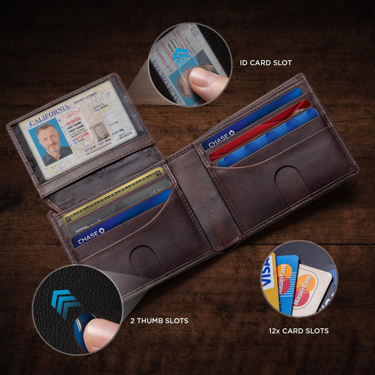 Classic Leather Cardholder Wallet LoungeYard — product view 2