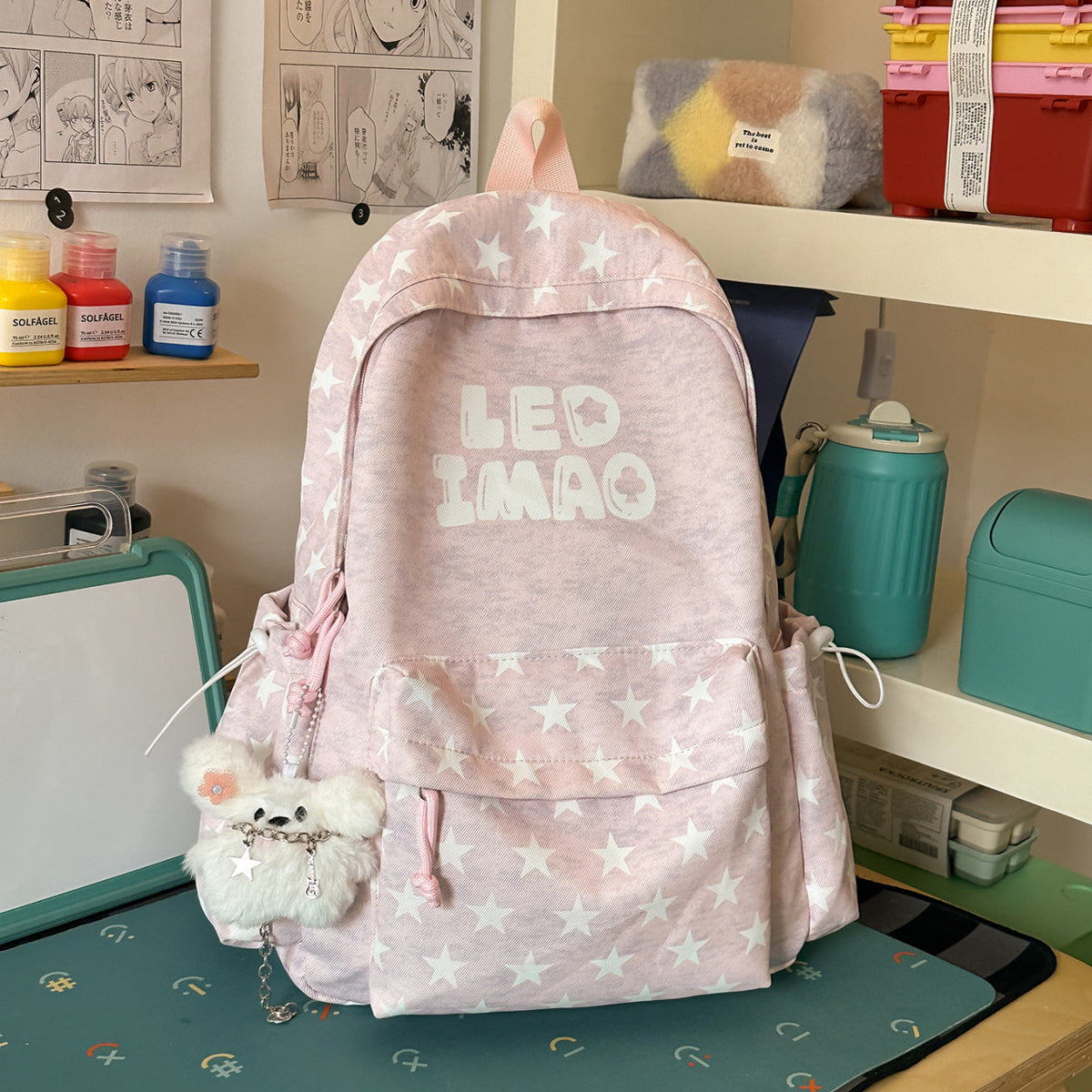 Fun Embroidered Star Print Backpack — product view 2