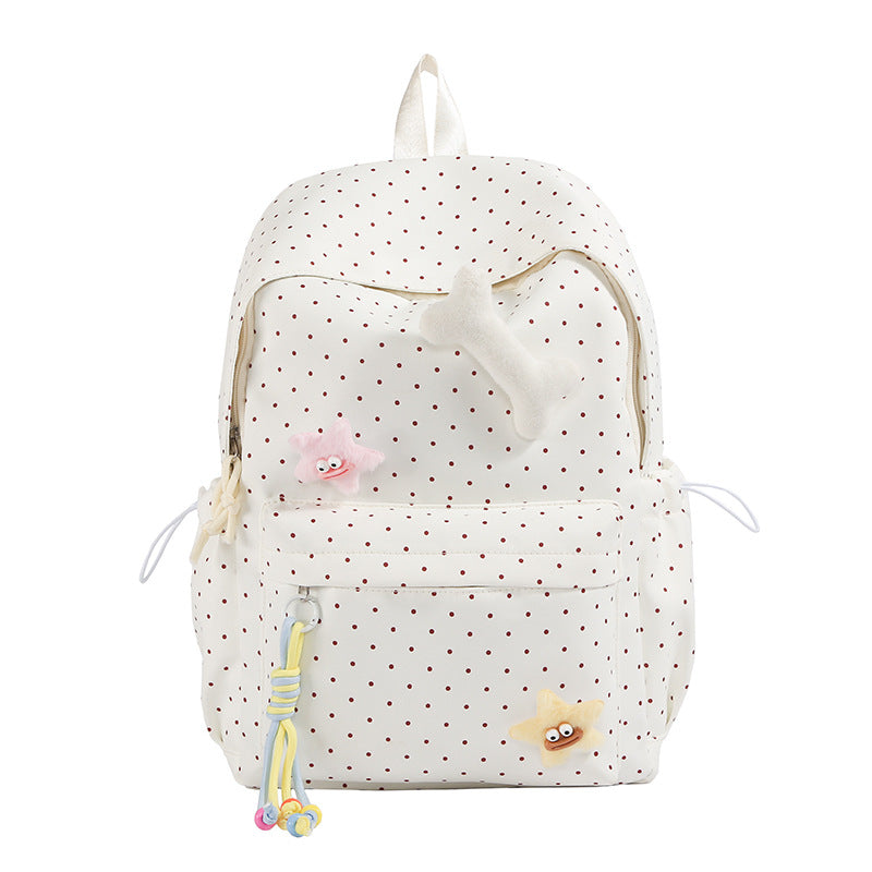 Cute Polka Dot Graphic Backpack LoungeYard — product view 5