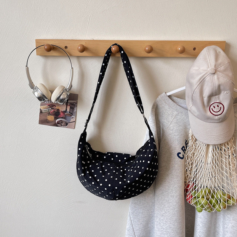 Polka Dot Print Slouchy Shoulder Bag — product view 1