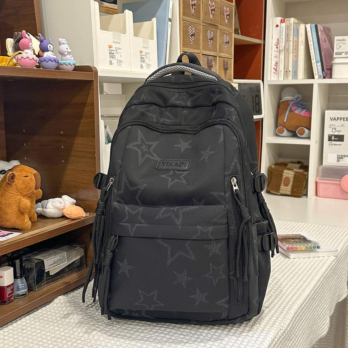 Stylish Star-Printed School Backpack LoungeYard — product view 7