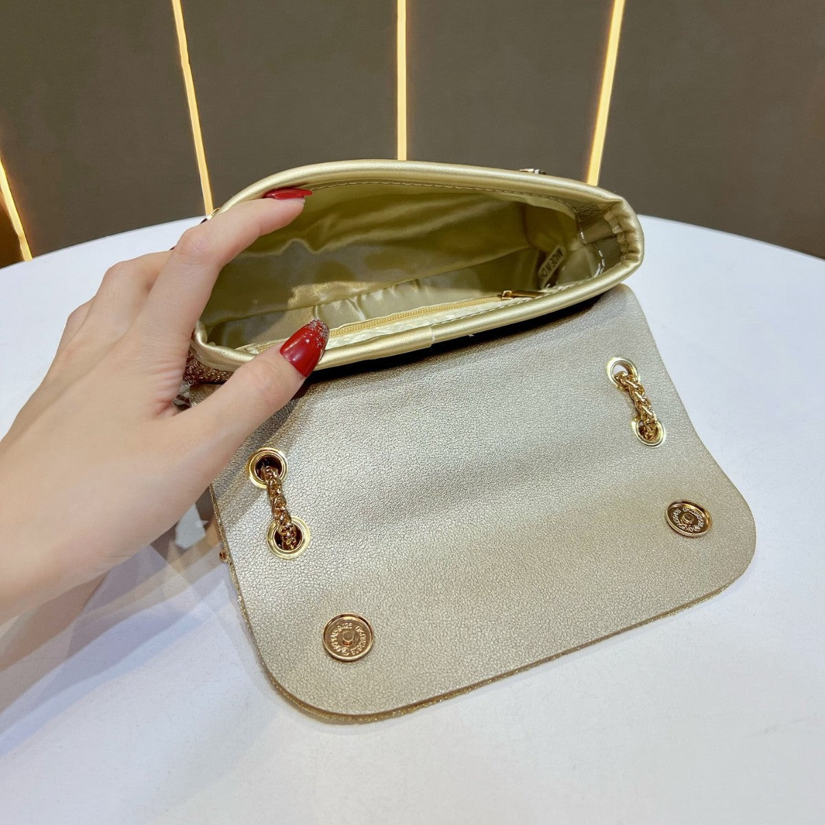Pearl and Crystal Evening Clutch — product view 3