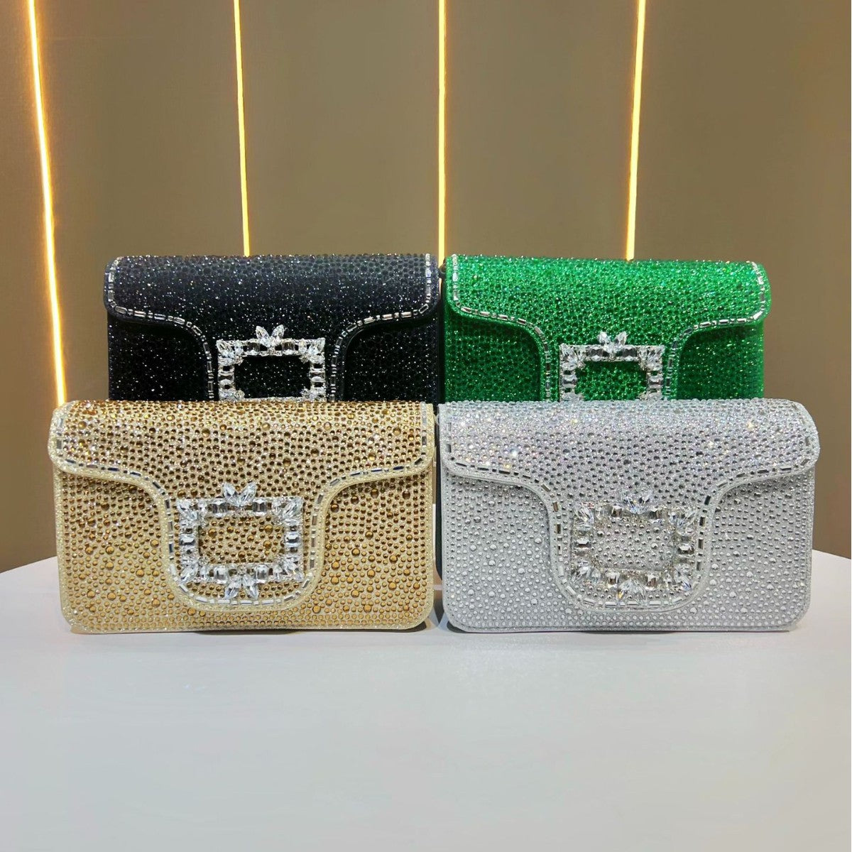 Sparkling Crystal-Embellished Evening Clutch — product view 4