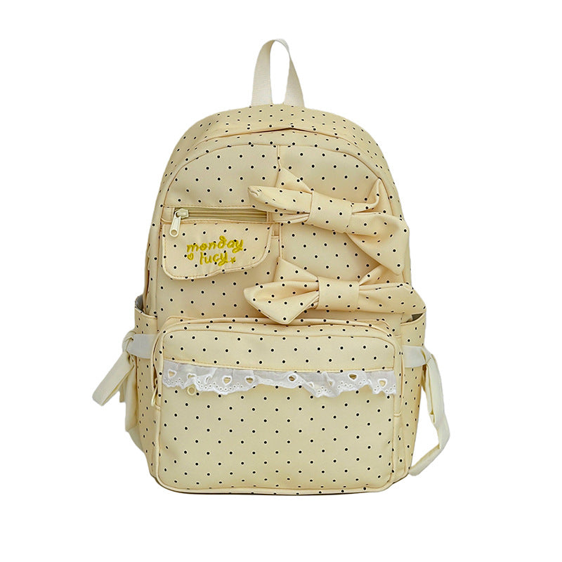 Cute Bow-Embellished School Backpack LoungeYard — product view 4