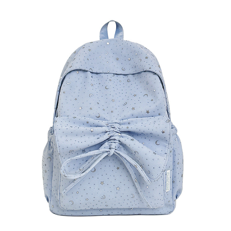 Starry Print Bow-Detail Backpack LoungeYard — product view 4