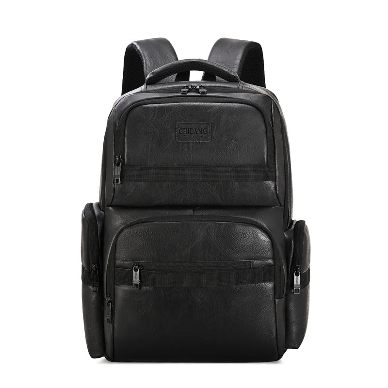 Stylish Multi-Pocket Leather Backpack — product view 2