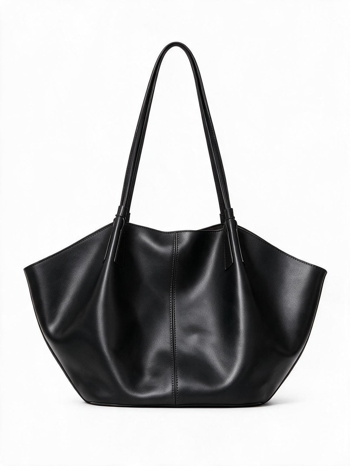 Slouchy Sculptural Open-Top Shoulder Tote with Center Seam — product view 6