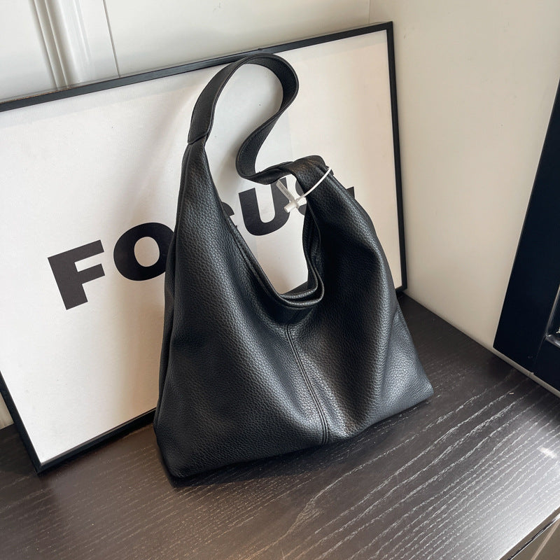 Textured Leather Hobo Bag LoungeYard — product view 3