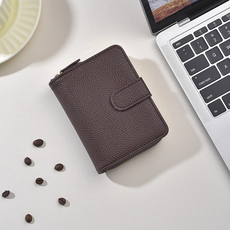 Textured Leather Zippered Card Organizer LoungeYard — product view 4
