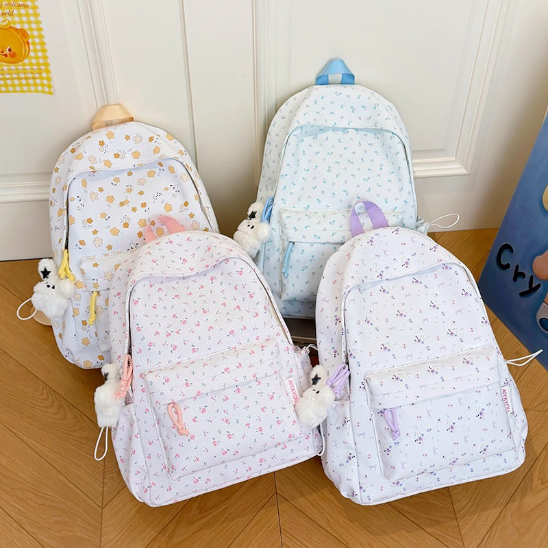 Floral-Print Casual Backpack LoungeYard — product view 4