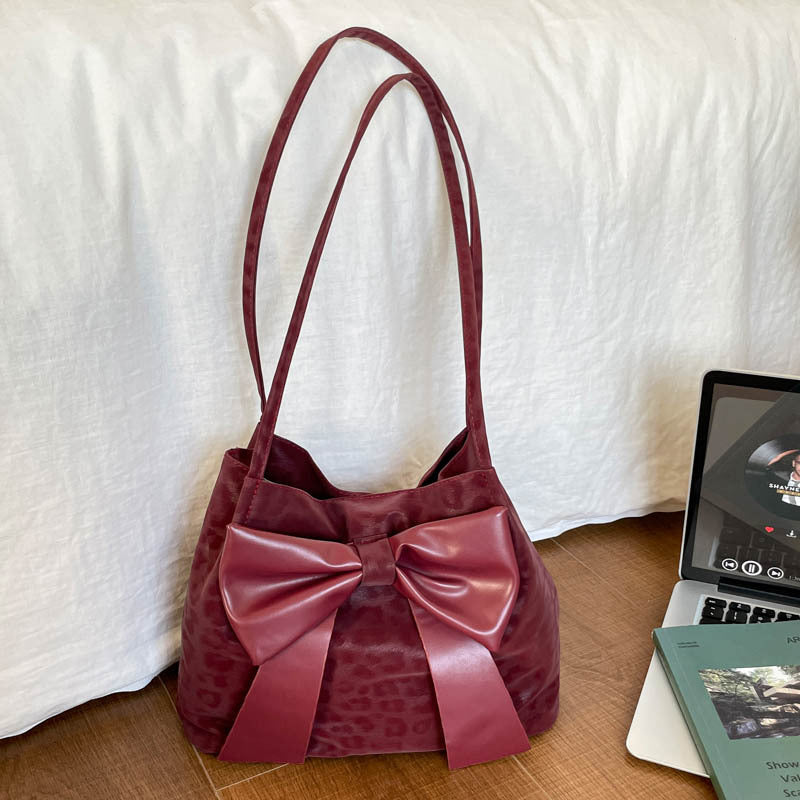 Chic Bow-Accent Bucket Handbag — product view 5