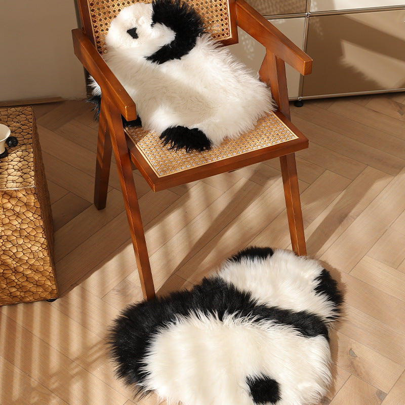 Plush cuddly pillow in sheep shape with dense artificial fur and soft polyester filling LoungeYard — product view 2