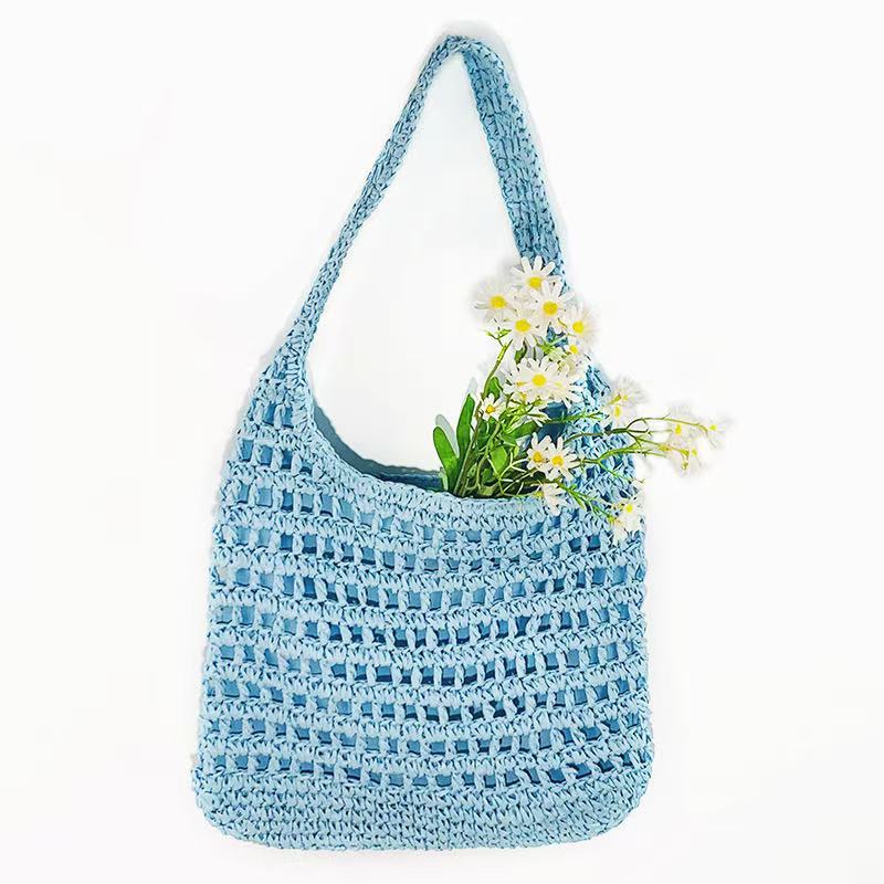 Handcrafted Large Macrame Shoulder Bag LoungeYard — product view 4