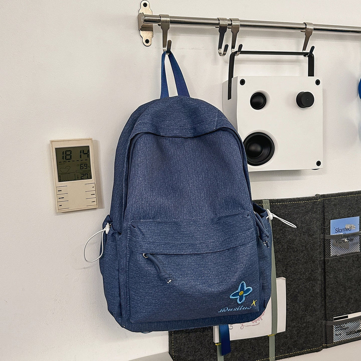 Casual Floral-Embroidered Backpack LoungeYard — product view 6