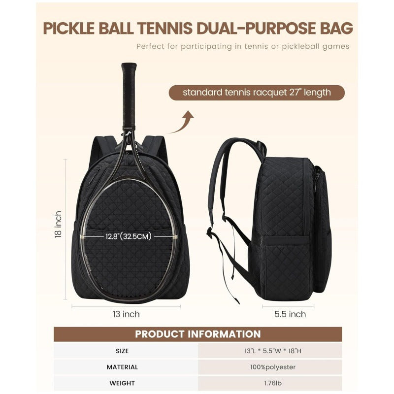 Sporty tennis backpack with insulated compartments LoungeYard — product view 2