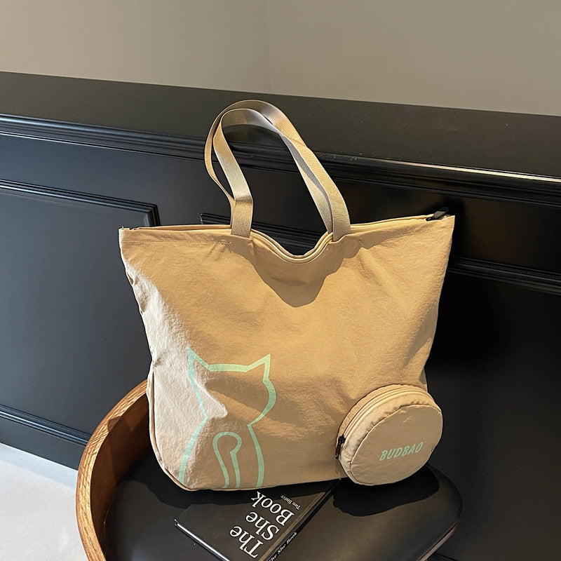 Tote bag with stylish cat design and generous storage space LoungeYard — product view 1