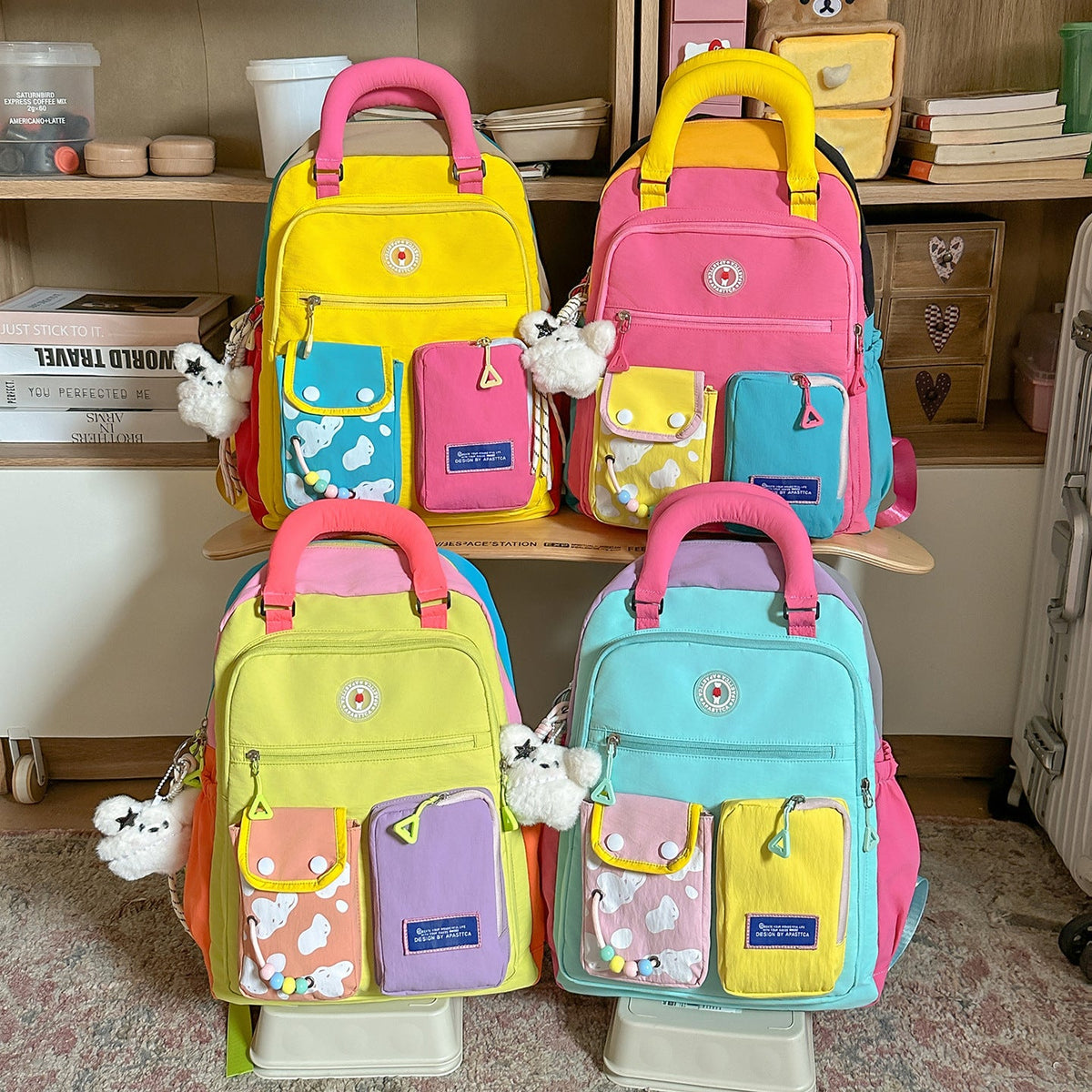 Color Block Multi-Functional Backpack LoungeYard — product view 4