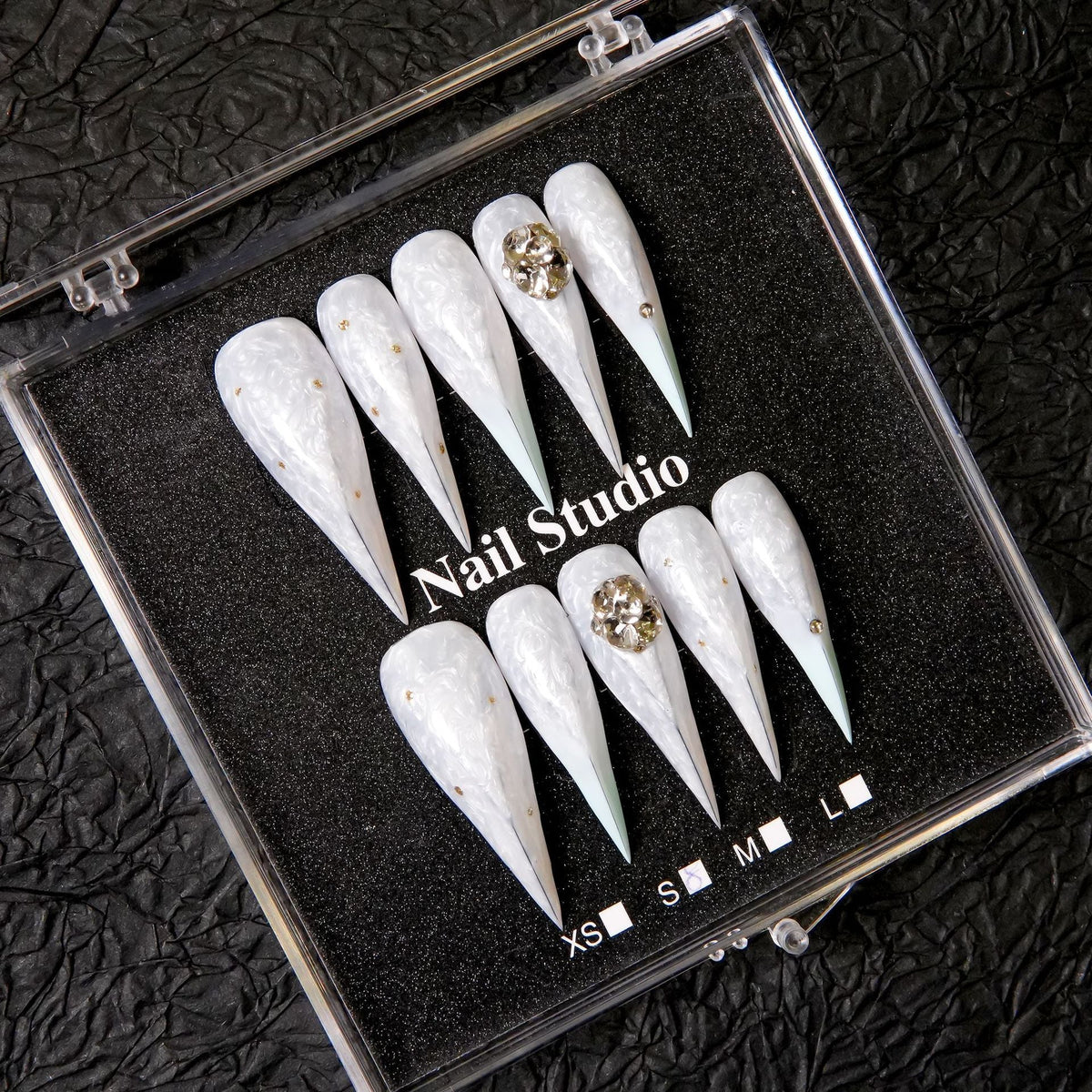Premium Stiletto Press-On Nail Kit with Decorative Accents — product view 2