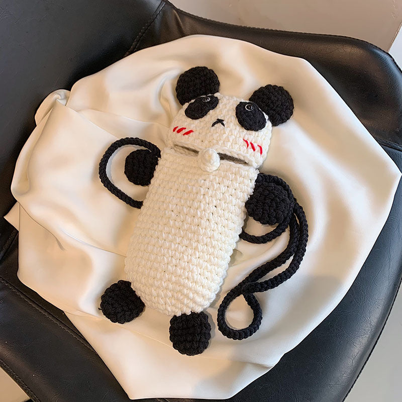 Cute Panda-Themed Crochet Mini Handbag — product view 6