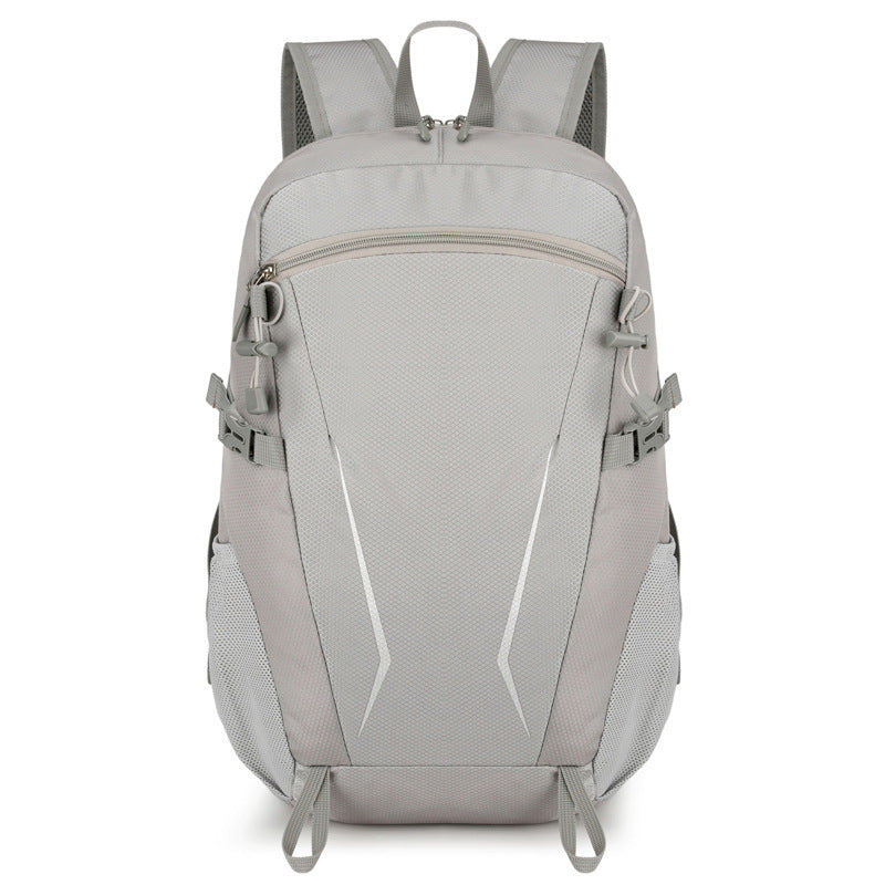 Unisex nan light day backpack with reflective inserts, padded back and side mesh pockets LoungeYard — product view 2