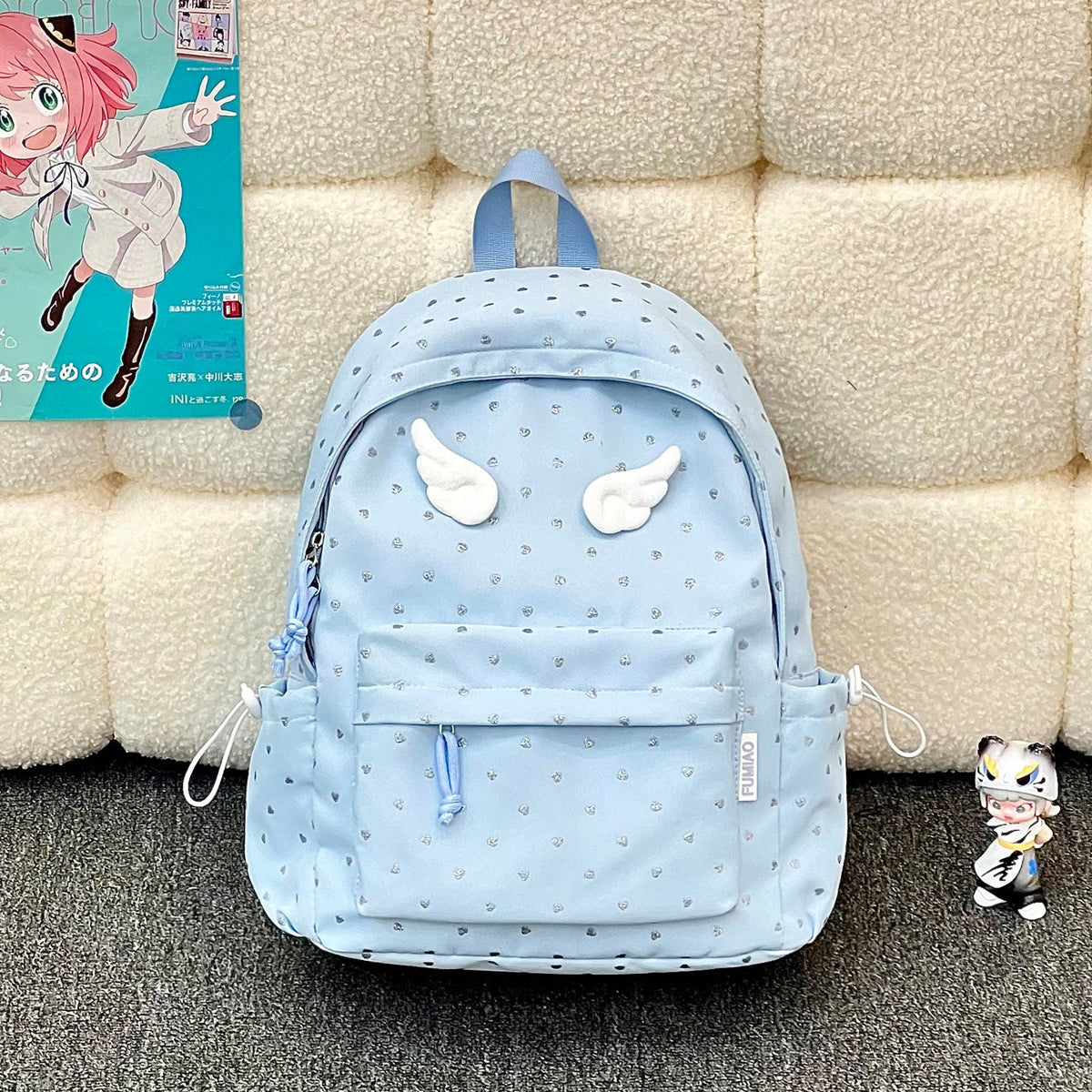 Fun Heart-Patterned Casual Backpack LoungeYard — product view 7