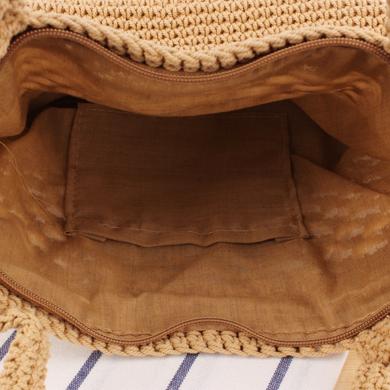 Macrame Beach Bag with Innovative Mesh Design LoungeYard — product view 4