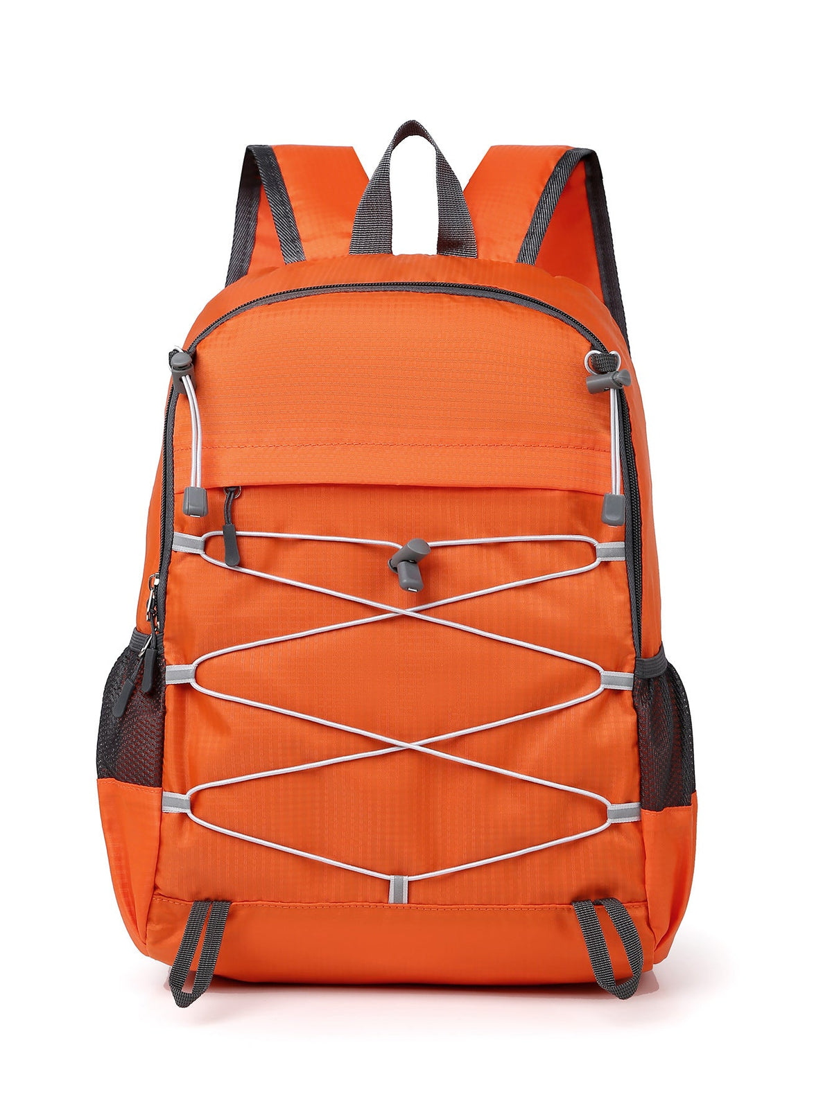 Unisex nan lightweight outdoor backpack with elastic tension strap and mesh side pockets LoungeYard — product view 5