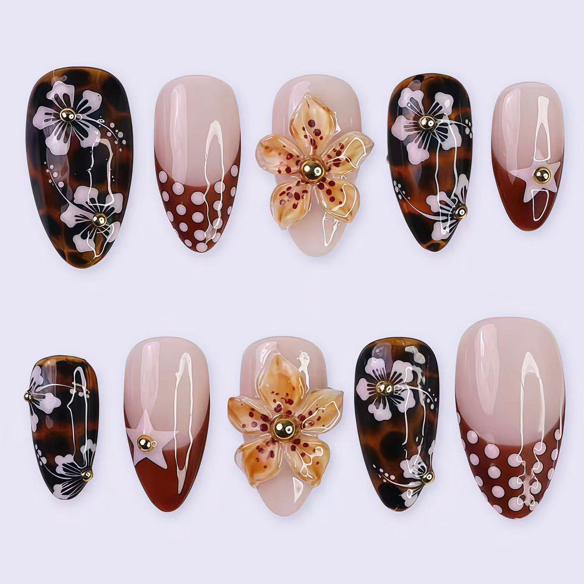 Artistic Floral Press-On Nail Art Set 1790746250 — product view 1