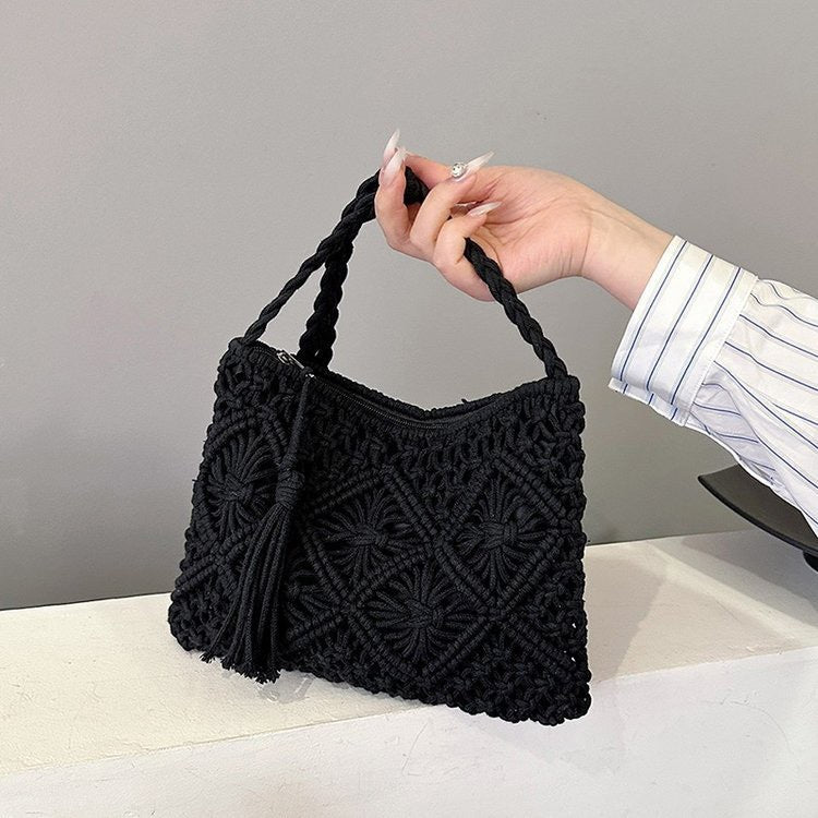 Handmade Macrame Shoulder Bag LoungeYard — product view 3