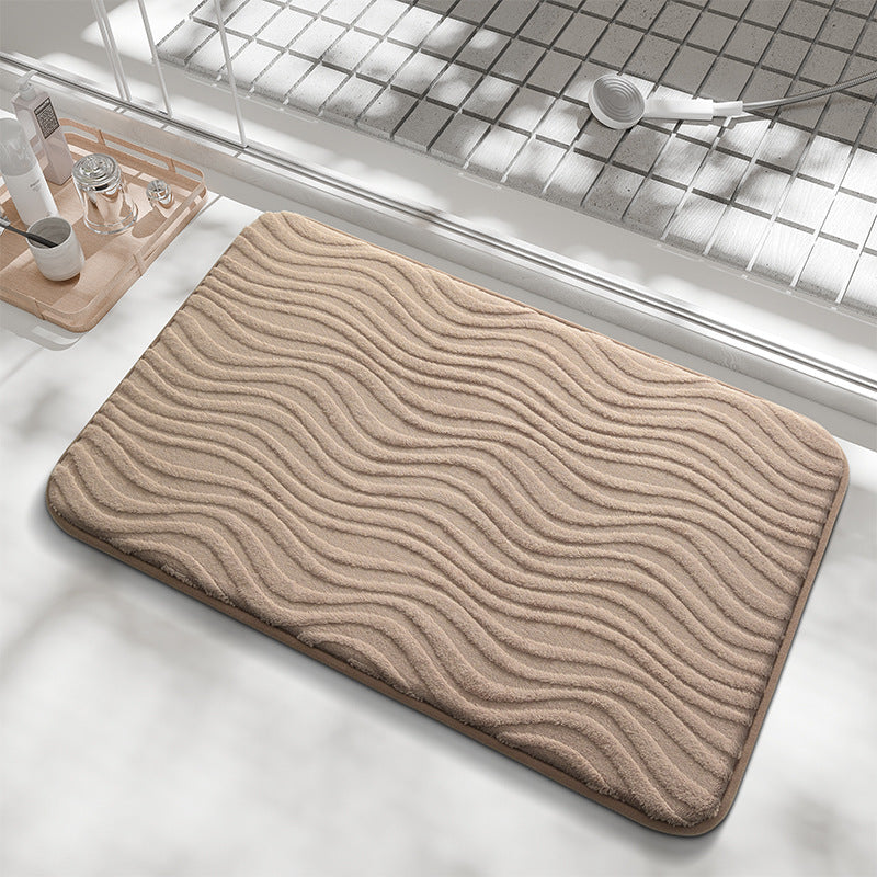 Abstract Wave Pattern Bathroom Mat Bowlift — product view 4