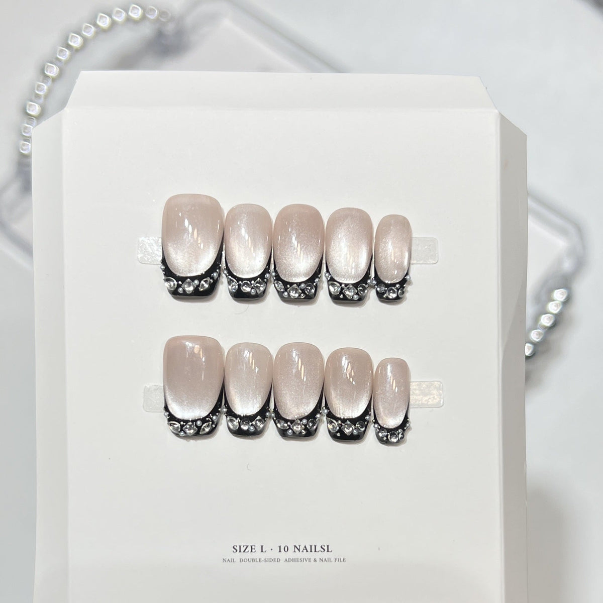 Glamorous Rhinestone-Accented Press-On Nail Art — product view 5